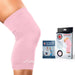 A pink package containing a Copper Infused Knee Sleeve for women with arthritis by Dr. Arthritis.