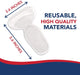 Illustration of a Dr. Arthritis reusable pad with dimensions labeled, highlighting the use of high-quality materials.