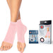 A pair of pink Copper Infused Foot Sleeves designed by Dr. Arthritis to provide compression and support for foot conditions. The package includes two sleeves.