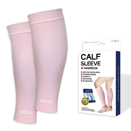 Pink Dr. Arthritis calf compression sleeve.