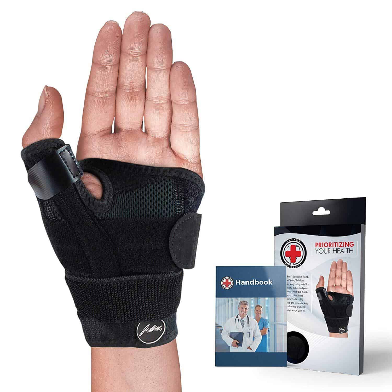 Doctor Developed Premium Carpal Tunnel Night Wrist Brace & Support [single]  (With Splint) & Doctor Written Handbook - Fully Adjustable With Comfort