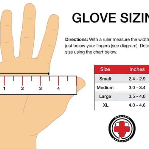 A diagram illustrating how to measure the size of Dr. Arthritis Copper Compression Gloves (Full-Fingered) for arthritis relief.