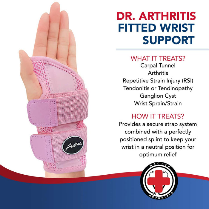 Dr. Arthritis Doctor Developed Copper Wrist Brace/Wrap for Carpal Tunnel  Support, Splint Brace -FDA Medical Device & Doctor Handbook-Night Support  for