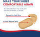 An infographic highlighting the benefits of Dr. Arthritis' High Heel Grips Blister Protectors Heel Cushions, emphasizing its coverage of the heel and sole areas to prevent discomfort and blisters, akin to the relief provided by compression gloves for hand arthritis treatment.