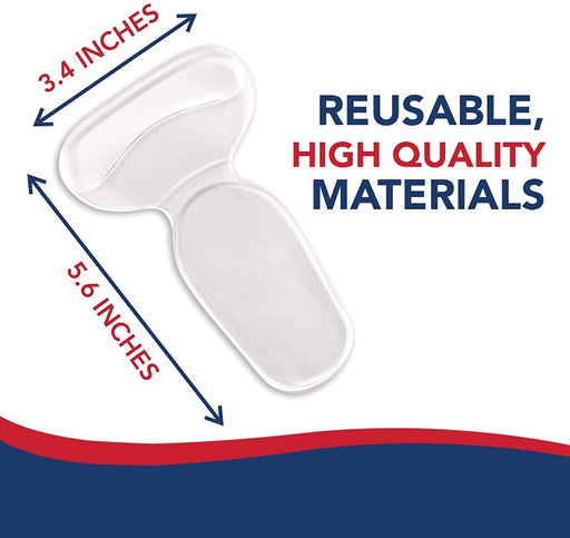 Illustration of a Dr. Arthritis reusable pad with dimensions labeled, highlighting the use of high-quality materials.