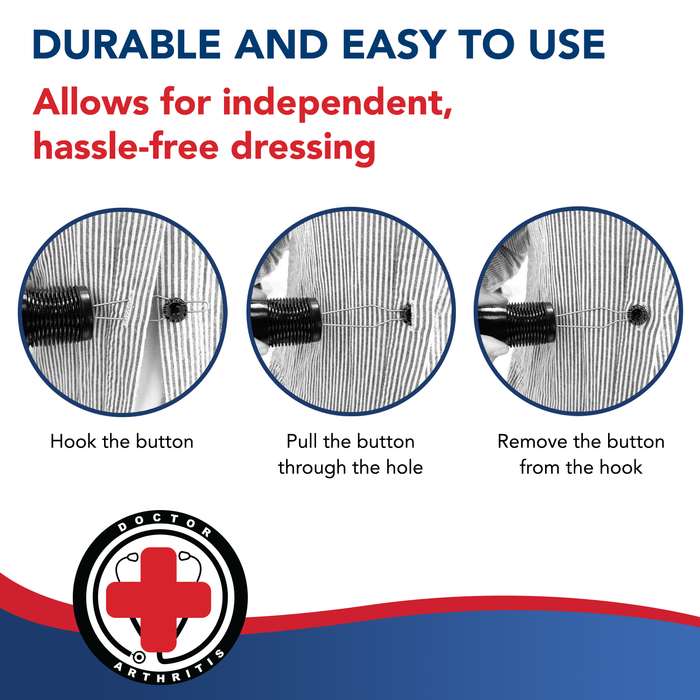 HEALLILY 3pcs Button Hook Helper Dressing Aid Assist Device Tool