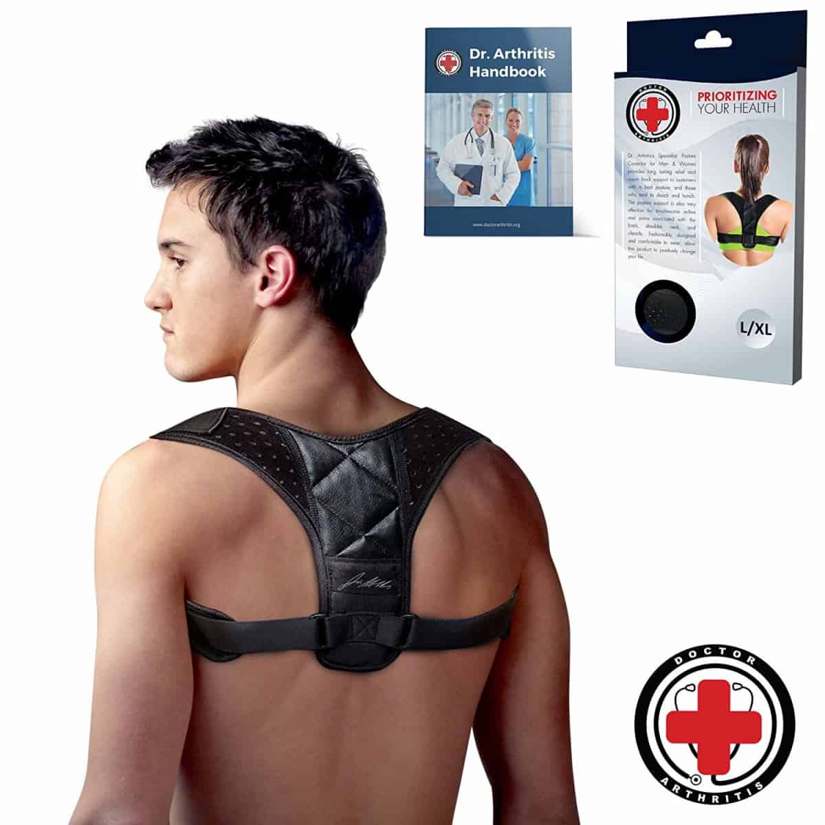 Dr. Pure Back Brace Posture Corrector for Women and Men - Adjustable Back  Support Belt Posture Corrector for Upper and Lower Back,Shoulder Support  Straightener, 34-41 inch Medium