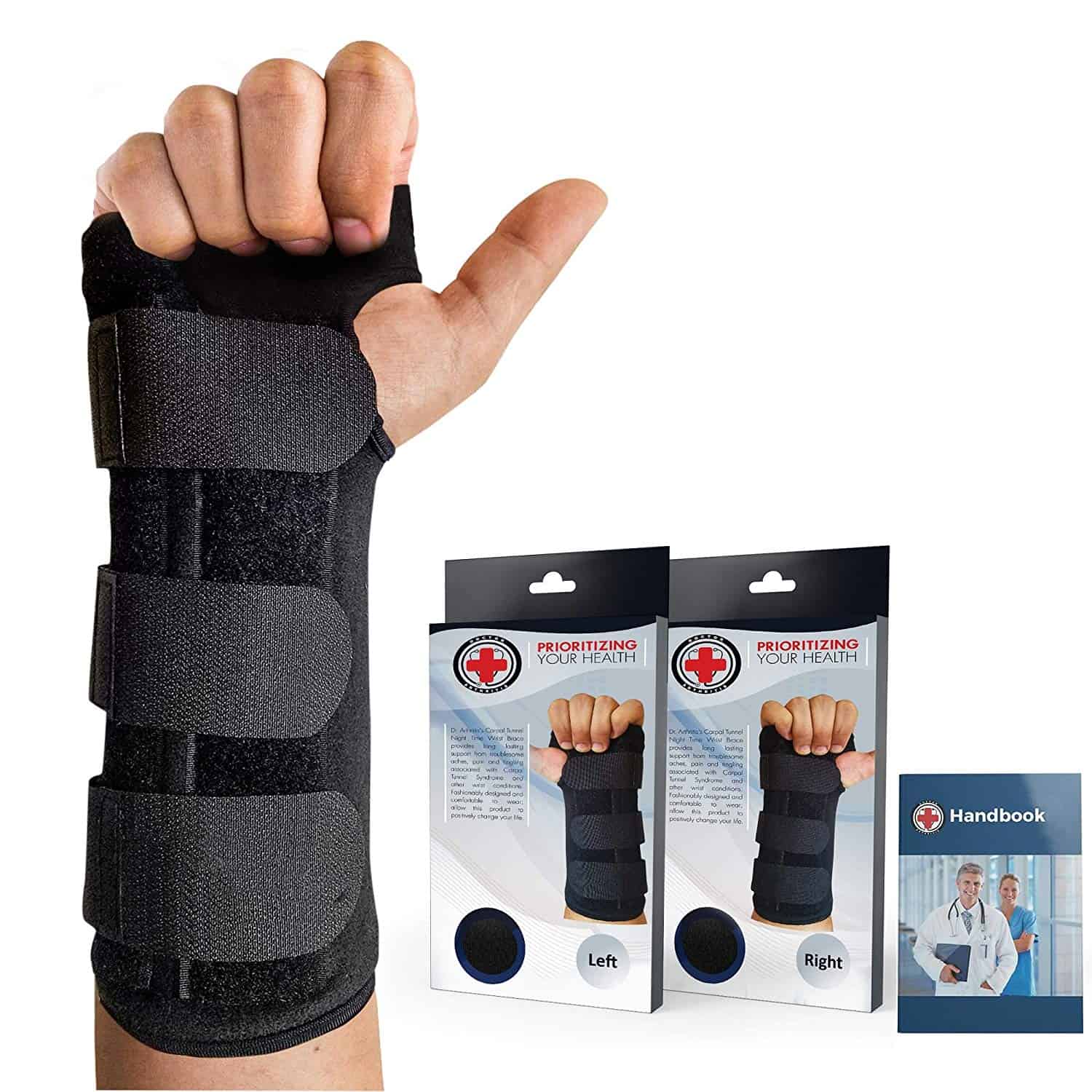 Carpal Tunnel Wrist Brace For Tendinitis And Arthritis,one Hand Adjustable  Compression Wrist Support Wrap With Pain Relief - Comfortable Lined Fits Bo