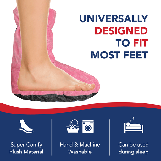 Heated Booties (Not for Walking in) - Foot Warmers for Women & Men - Heat Therapy Socks w/Microwavable Heating Pad for Feet - Foot Warmer Booties & Doctor Written Handbook - Dr. Arthritis
