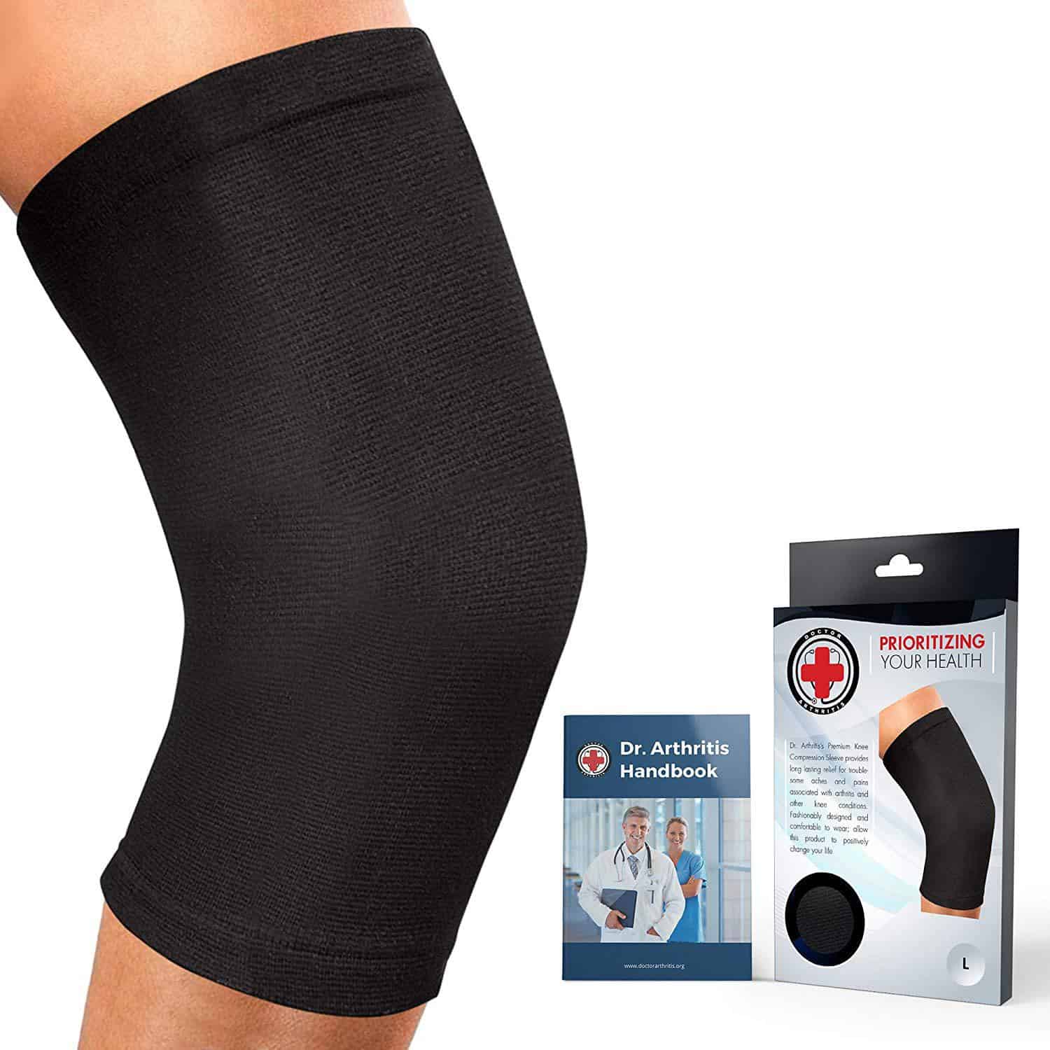 Buy Knee Compression Sleeve  Black Compression Sleeve for Knee - Dr.  Arthritis
