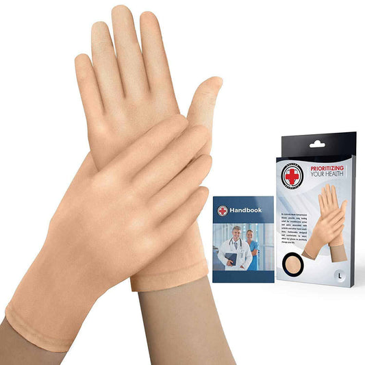 Nude Full-Finger Arthritis Gloves & Dr. Arthritis Handbook - Dr. Arthritis